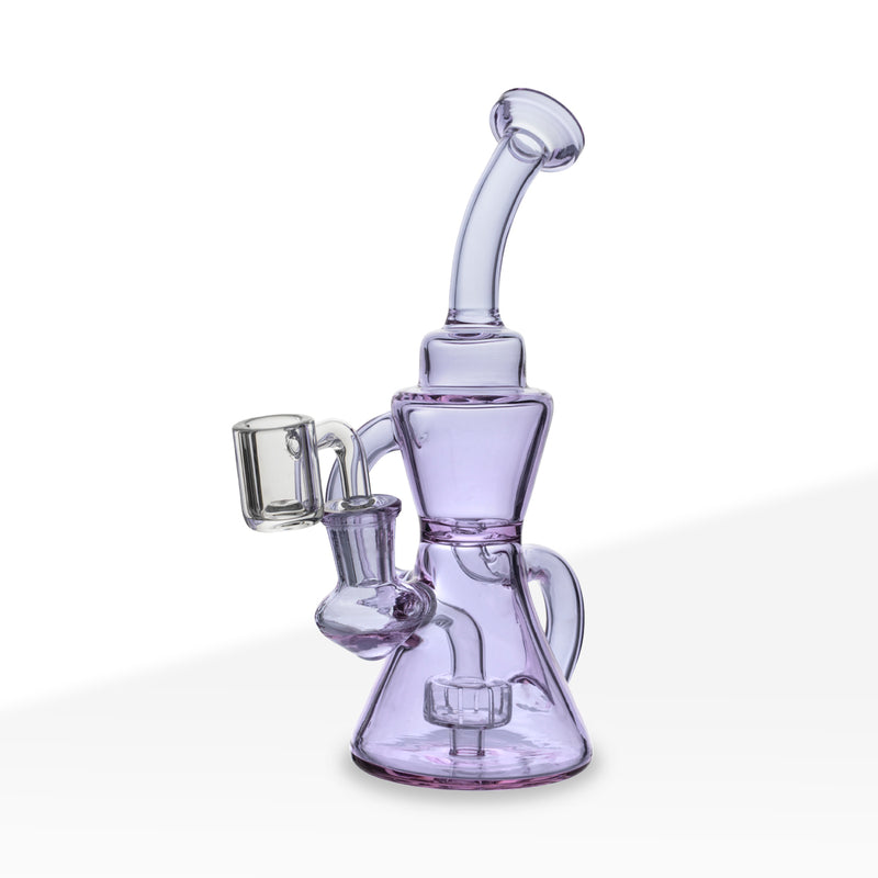 Dab Rig | Recycler Hourglass Design | 8" - Glass - Various Colors