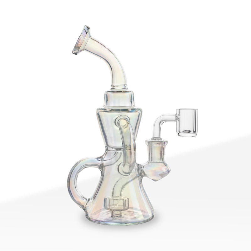 Dab Rig | Recycler Hourglass Design | 8" - Glass - Various Colors