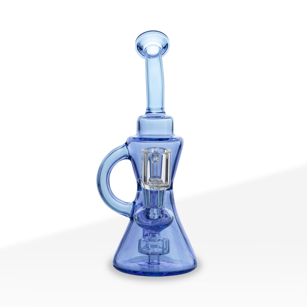 Dab Rig Recycler Hourglass Design 8" Blue