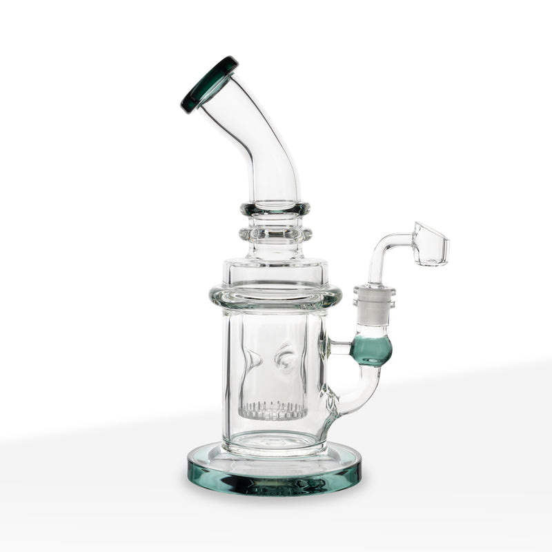 Dab Rig | Color Trim Rig | 18" - Glass - Forest Green