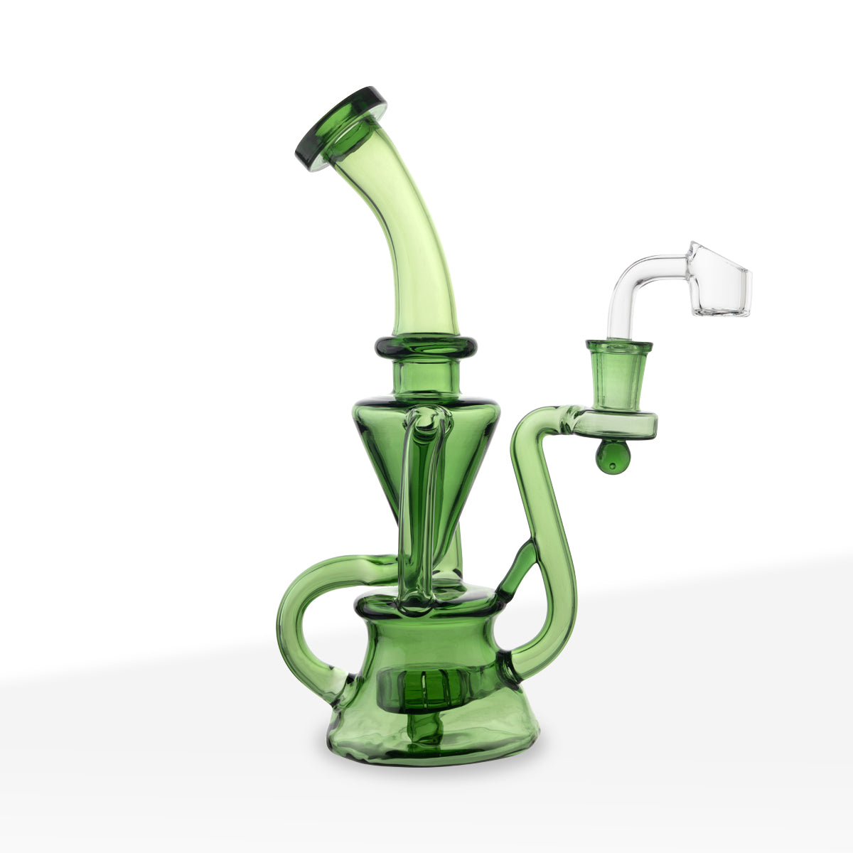 Dab Rig | Recycler | 9" - Glass - Various Colors Green