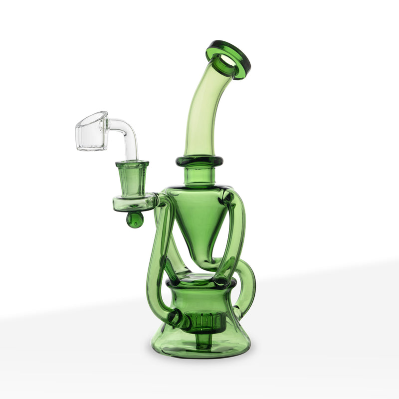 Dab Rig | Recycler | 9" - Glass - Various Colors Green
