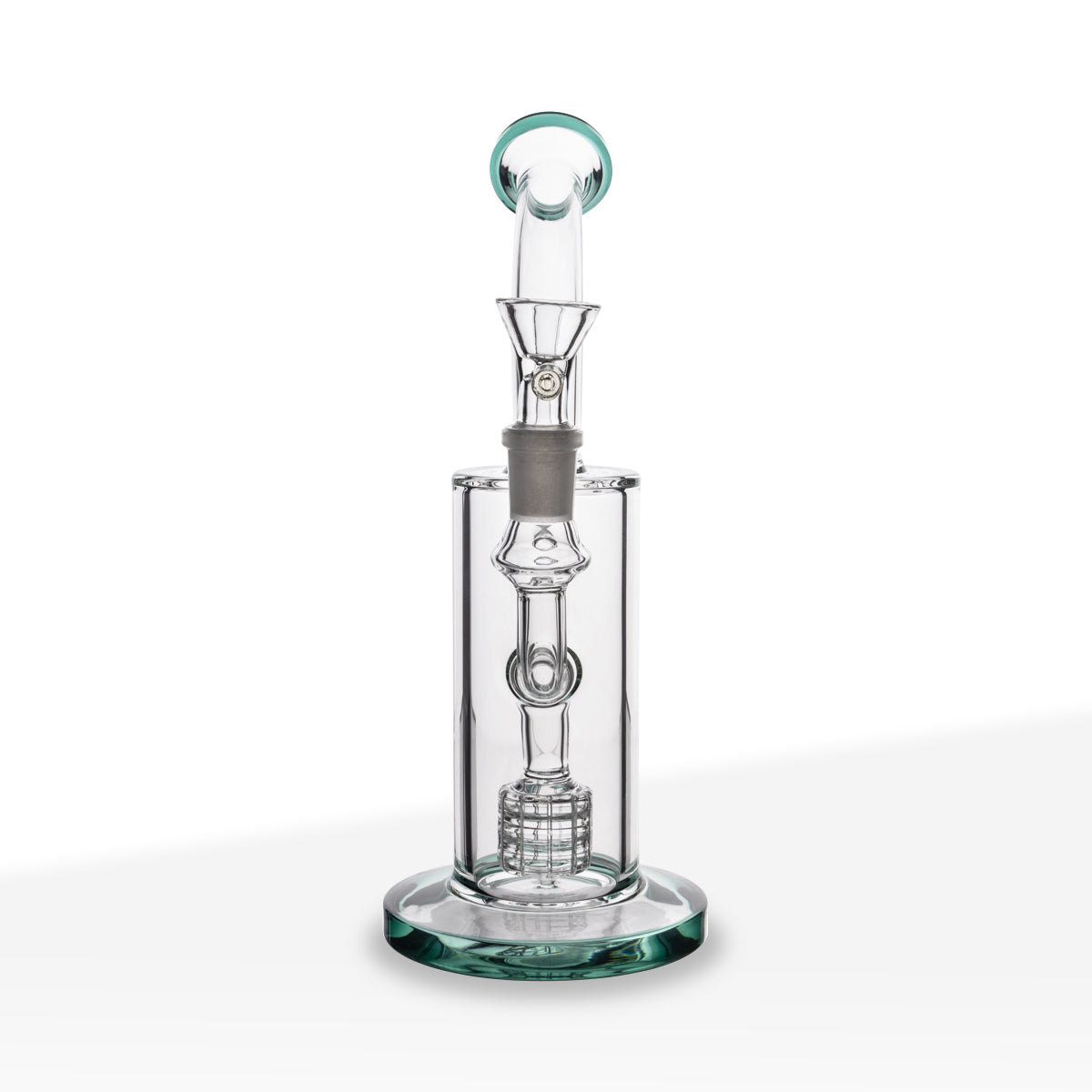 Dab Rig | Matrix Percolator | 9" - Glass - Teal - Various Colors Biohazard Inc