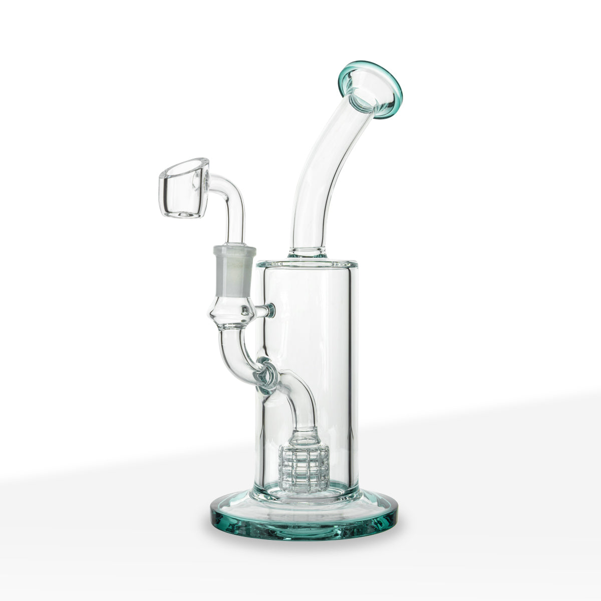 Dab Rig | Matrix Percolator | 9" - Glass - Various Colors - Biohazard Inc - Teal