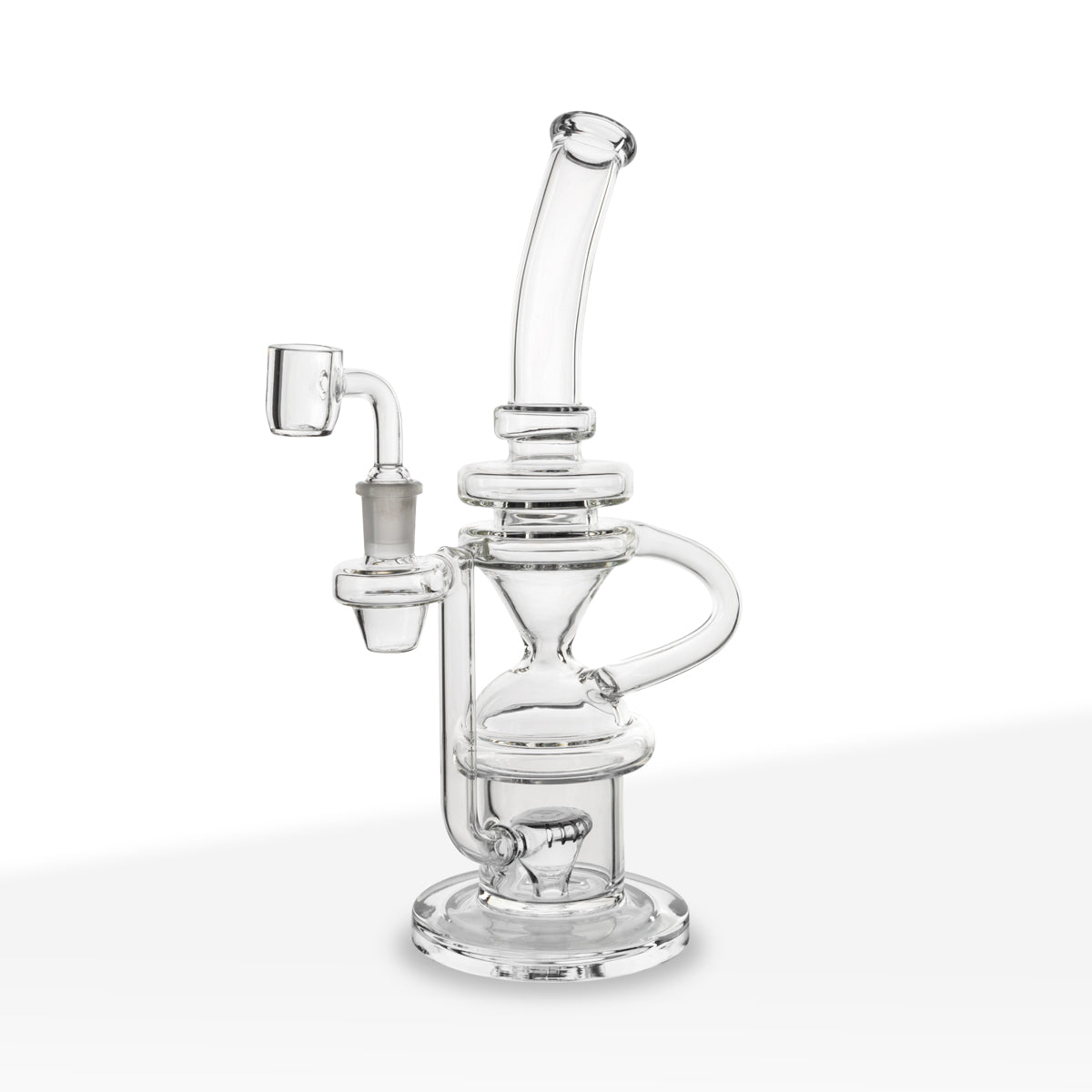 Dab Rig | Hourglass Rig with Perc | 11" - Glass - Various Colors - Biohazard Inc - Clear