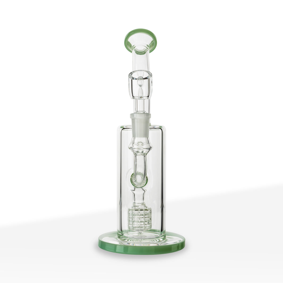 Dab Rig | Matrix Percolator | 9" - Glass - Various Colors - Biohazard Inc - Jade Green