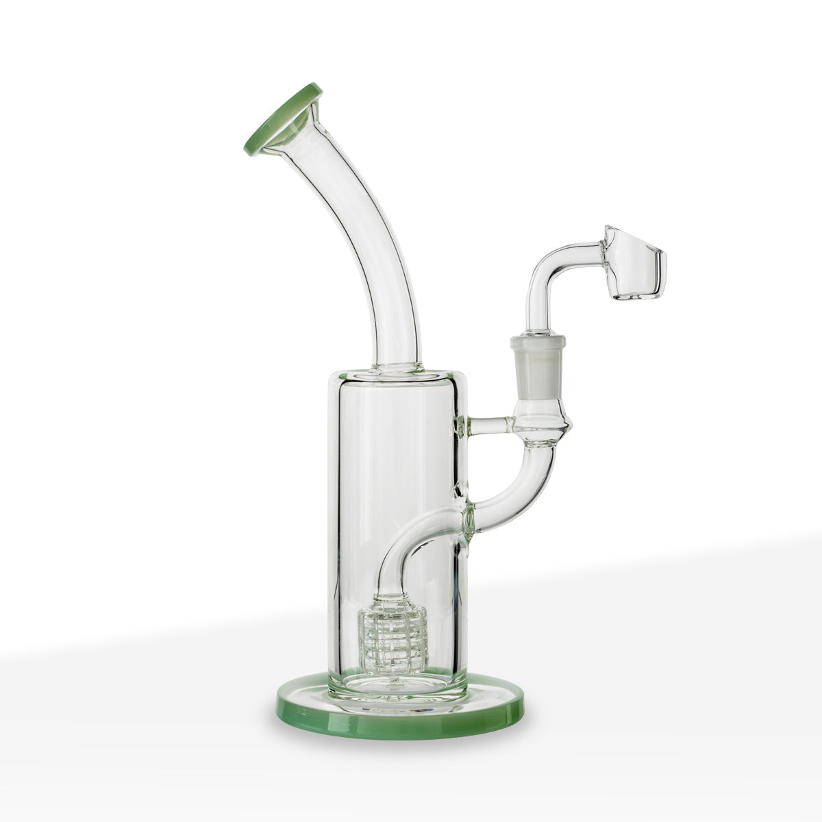 Dab Rig | Matrix Percolator | 9" - Glass - Various Colors - Biohazard Inc - Jade Green