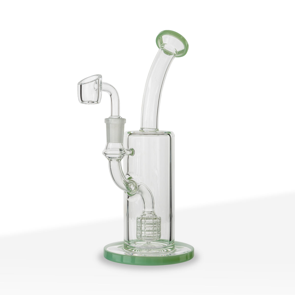 Dab Rig | Matrix Percolator | 9" - Glass - Various Colors - Biohazard Inc - Jade Green