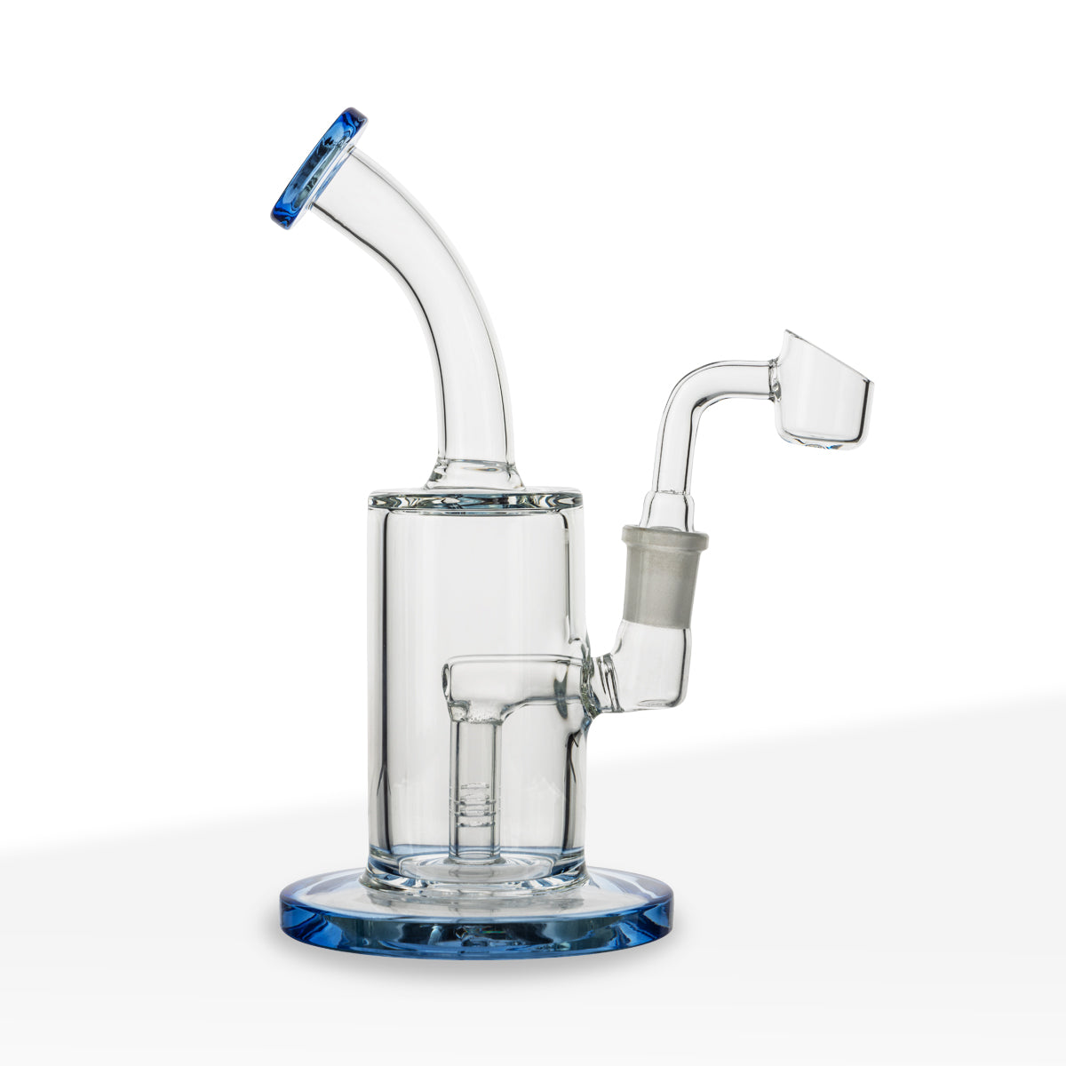 Dab Rig | Color Trim Rig with Percolator | 7" - Glass - Blue - Biohazard Inc