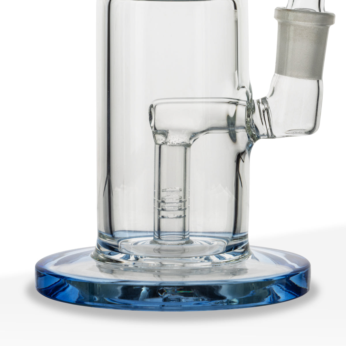 Dab Rig | Color Trim Rig with Percolator | 7" - Glass - Blue - Biohazard Inc