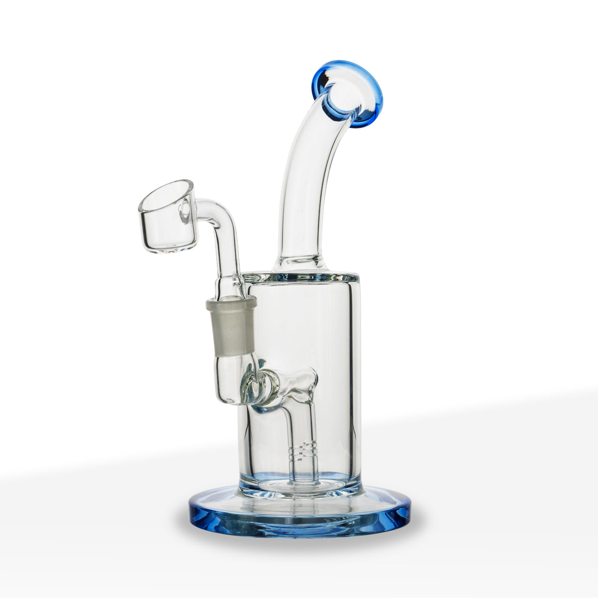 Dab Rig | Color Trim Rig with Percolator | 7.5" - Glass - Blue