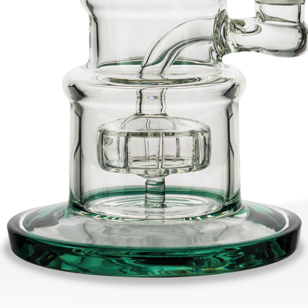 Dab Rig | Color Trim Tiered Rig w/ Showerhead Perc | 10" - Glass - Assorted Colors - Biohazard Inc