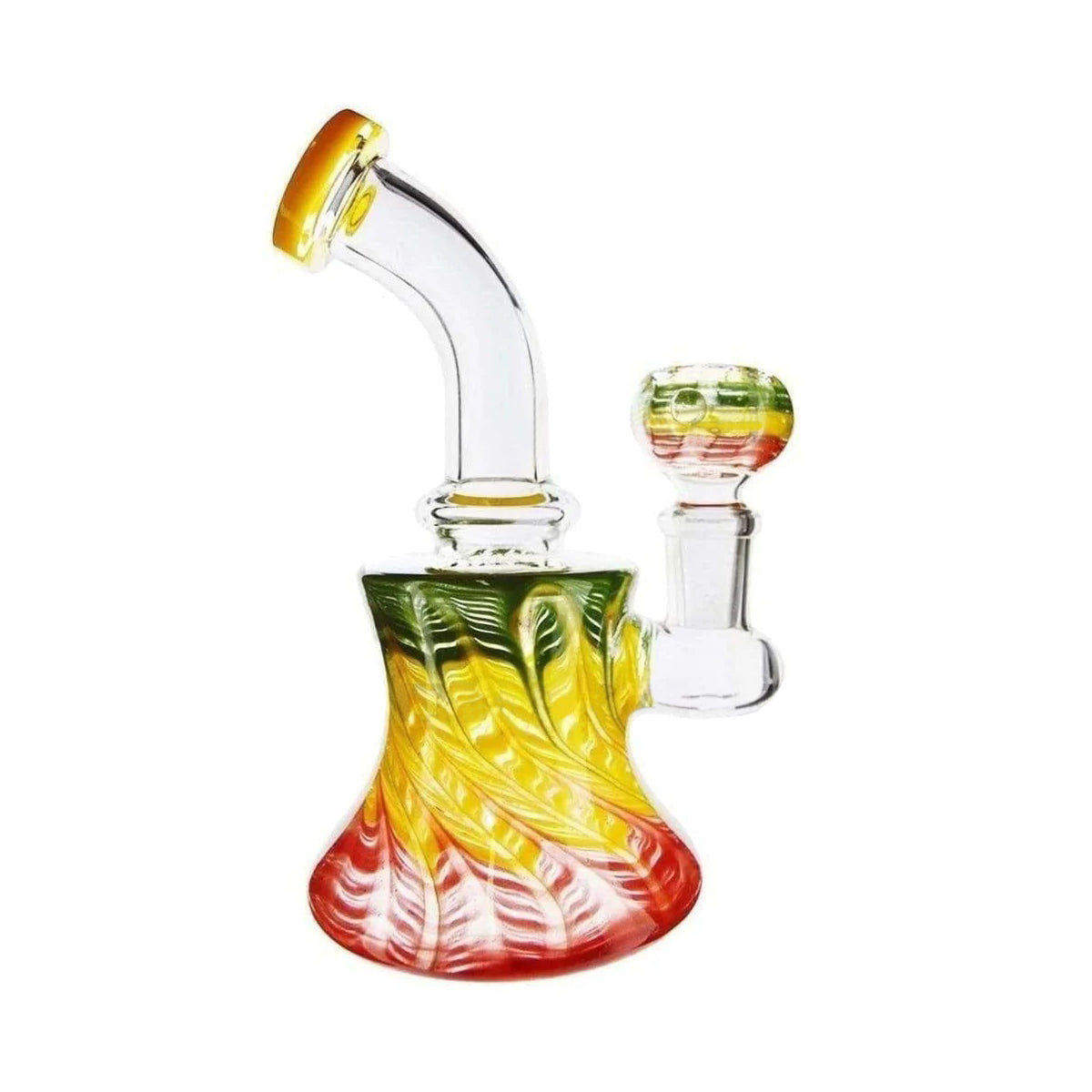 Wrap & Rake | Bent Neck Bell Bottom Water Pipe | 6" - 14mm - Various Colors