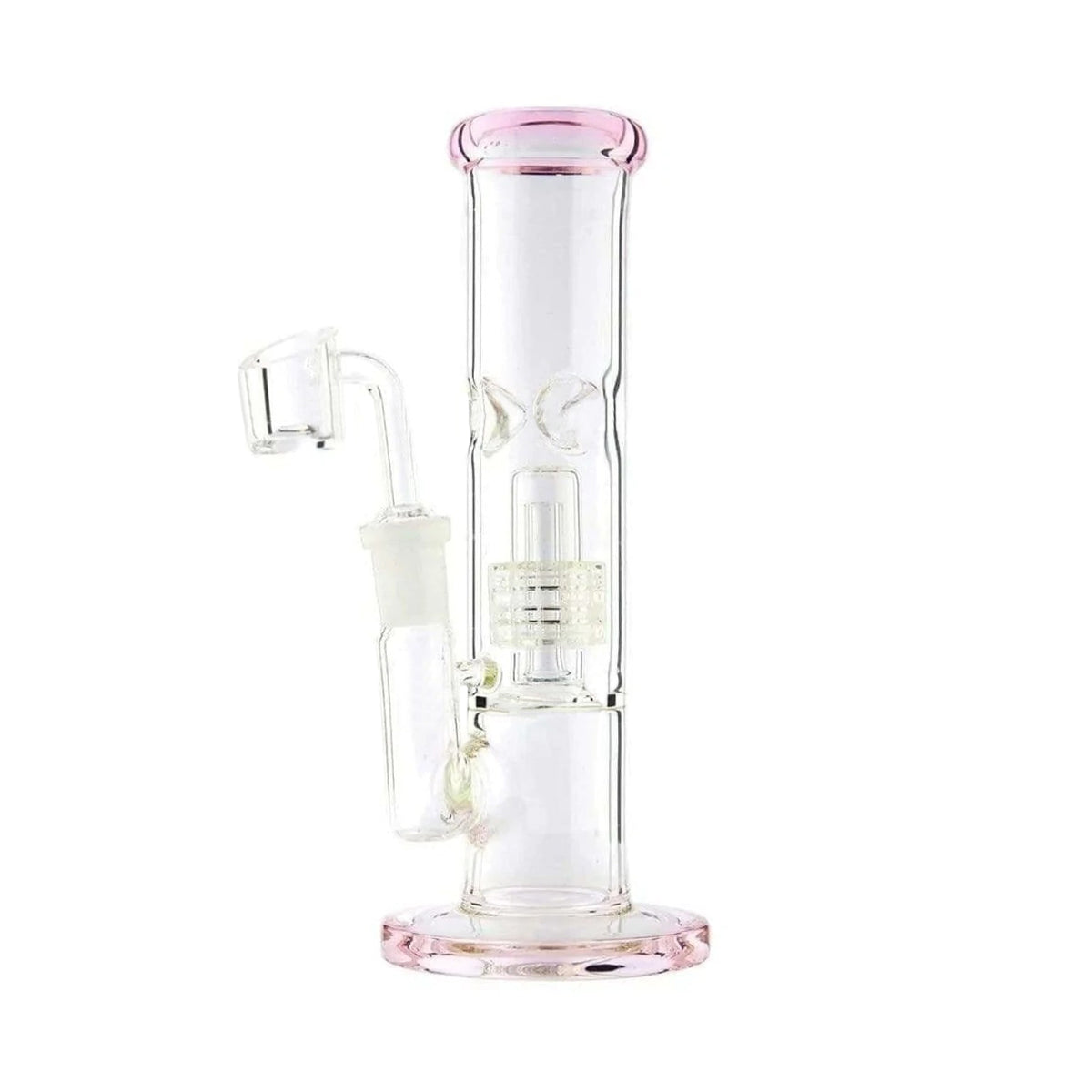 Dab Rig | Stemless Straight Water Pipe w/ Grid Dome Percolator | 8" - 14mm - Various Colors