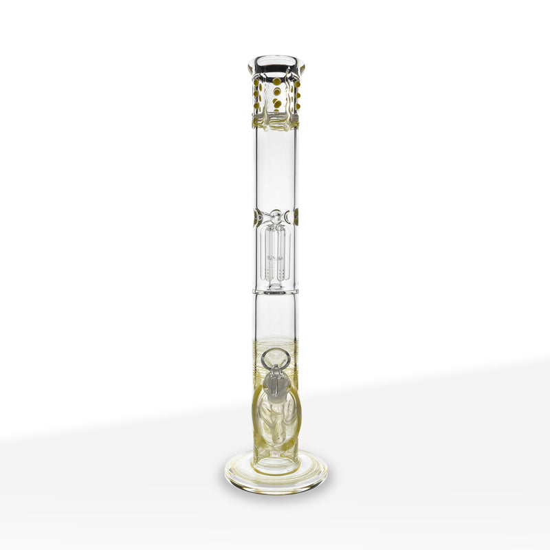 Wrap & Rake | Single Chamber 6-Arm Tree Straight Water Pipe | 18" - 19mm - Yellow