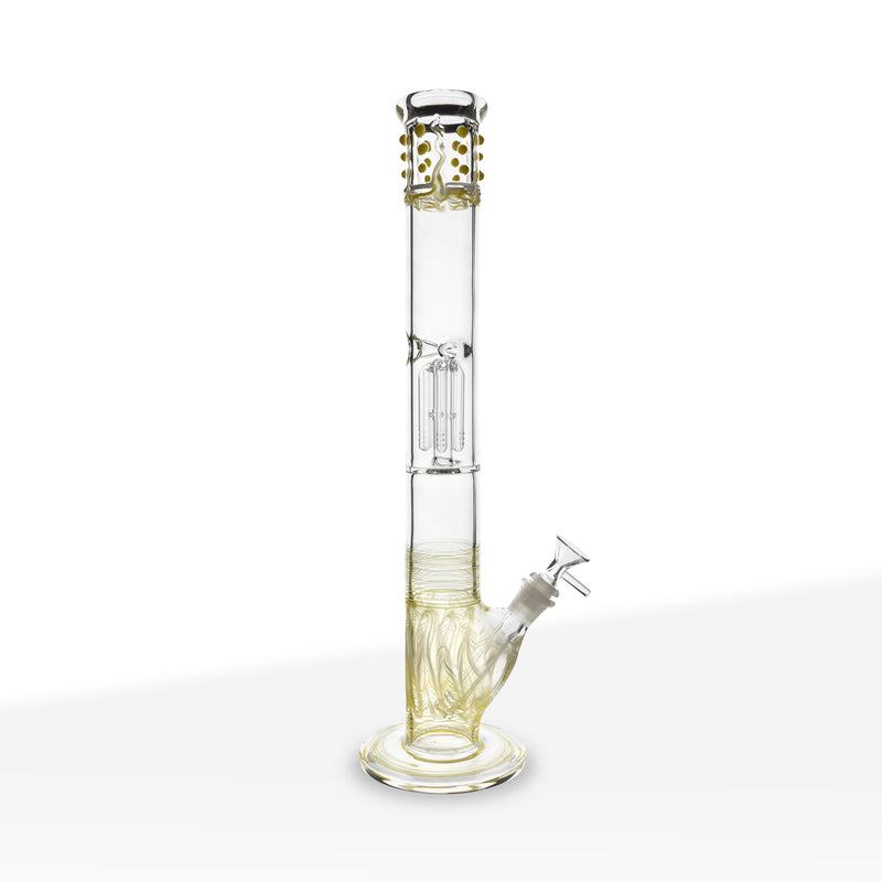 Wrap & Rake | Single Chamber 6-Arm Tree Straight Water Pipe | 18" - 19mm - Yellow