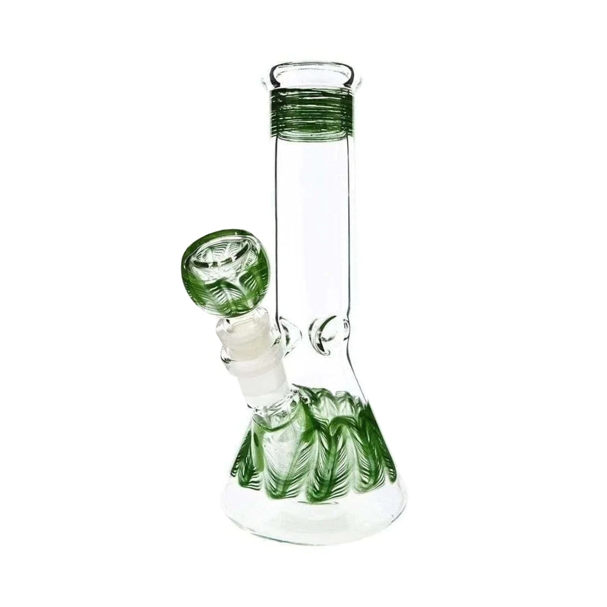 Wrap & Rake | Beaker Bong with Ice Pinch | 8" - 14mm - Various Colors