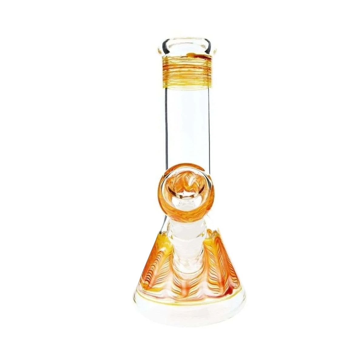 Wrap & Rake | Beaker Bong with Ice Pinch | 8" - 14mm - Various Colors