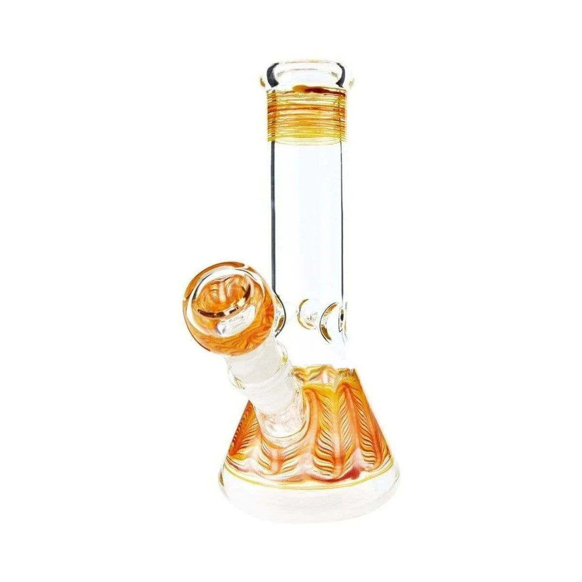 Wrap & Rake | Beaker Bong with Ice Pinch | 8" - 14mm - Various Colors