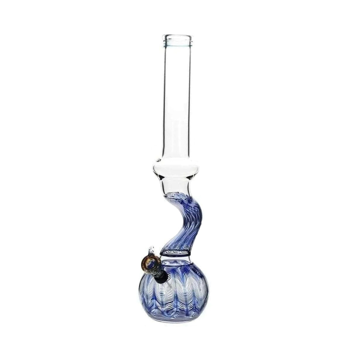 Wrap & Rake | Bend Glass Water Pipe w/ Slider Bowl | 16" - Slide - Various Colors