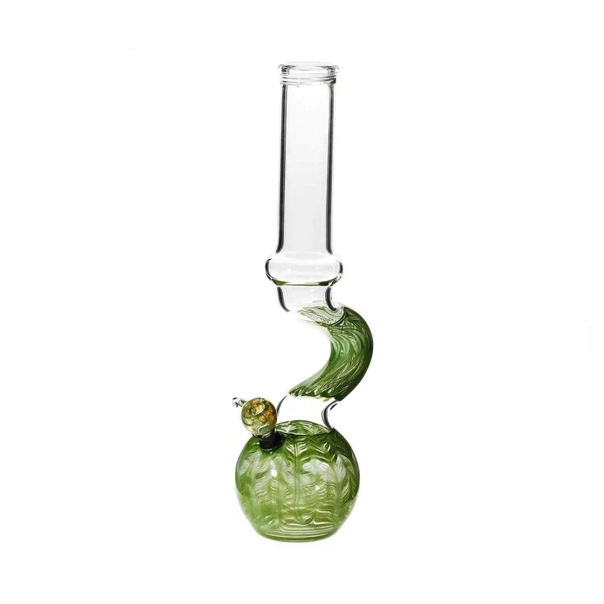 Wrap & Rake | Bend Glass Water Pipe w/ Slider Bowl | 16" - Slide - Various Colors