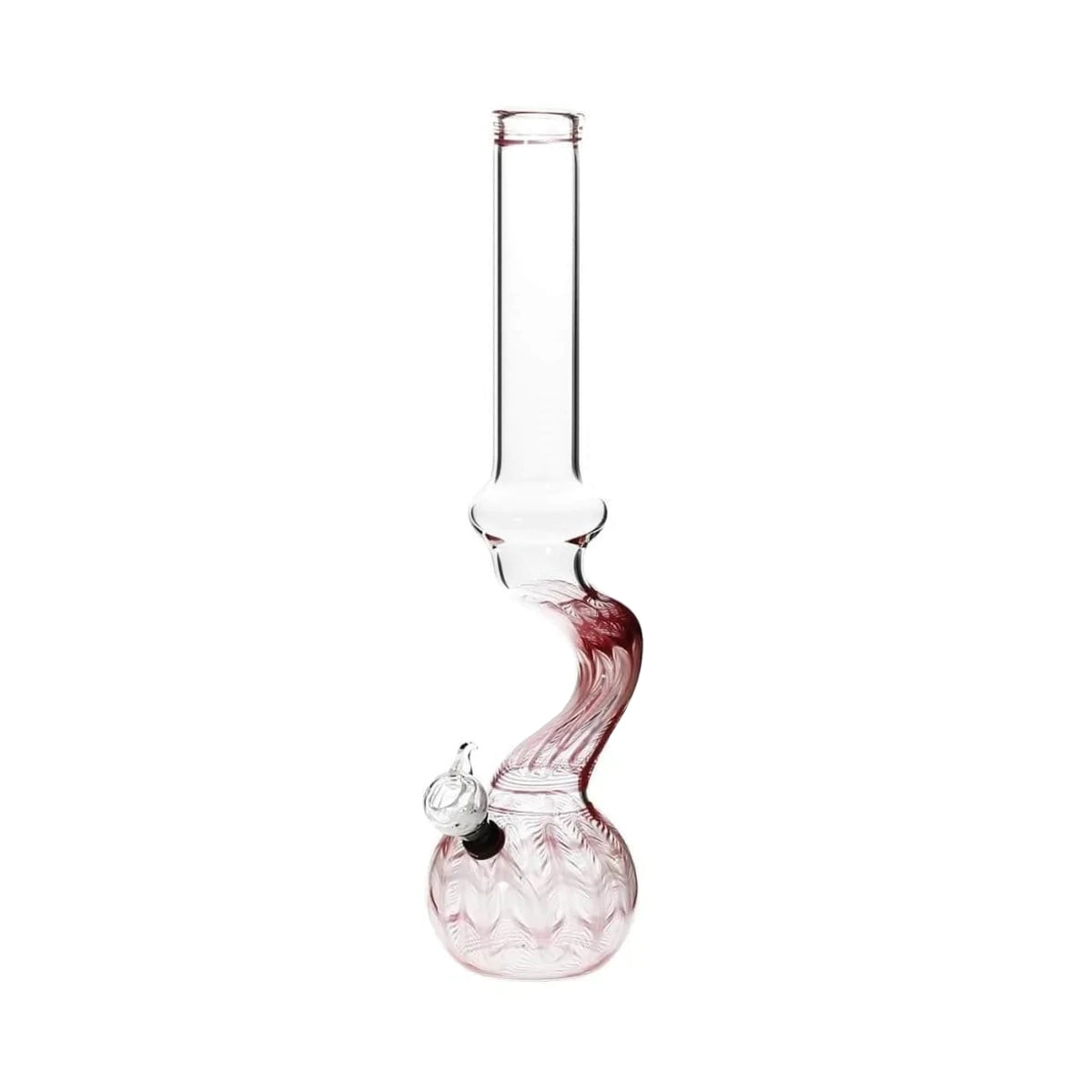 Wrap & Rake | Bend Glass Water Pipe w/ Slider Bowl | 16" - Slide - Various Colors