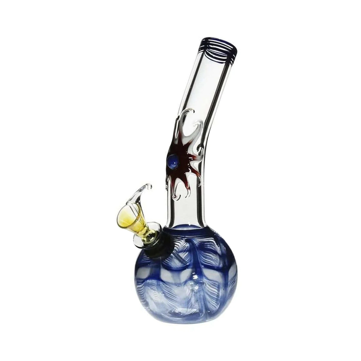 Wrap & Rake | Marble Sunburst Glass Water Pipe w/ Slider Bowl | 7" - Slide - Various Colors