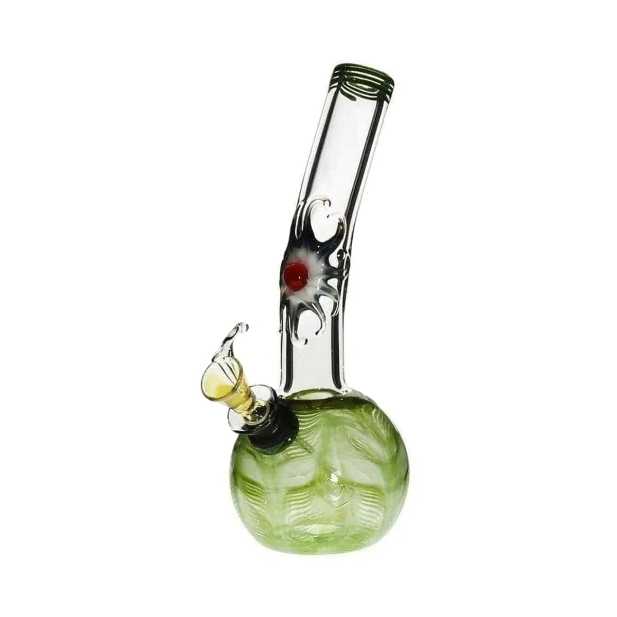 Wrap & Rake | Marble Sunburst Glass Water Pipe w/ Slider Bowl | 7" - Slide - Various Colors