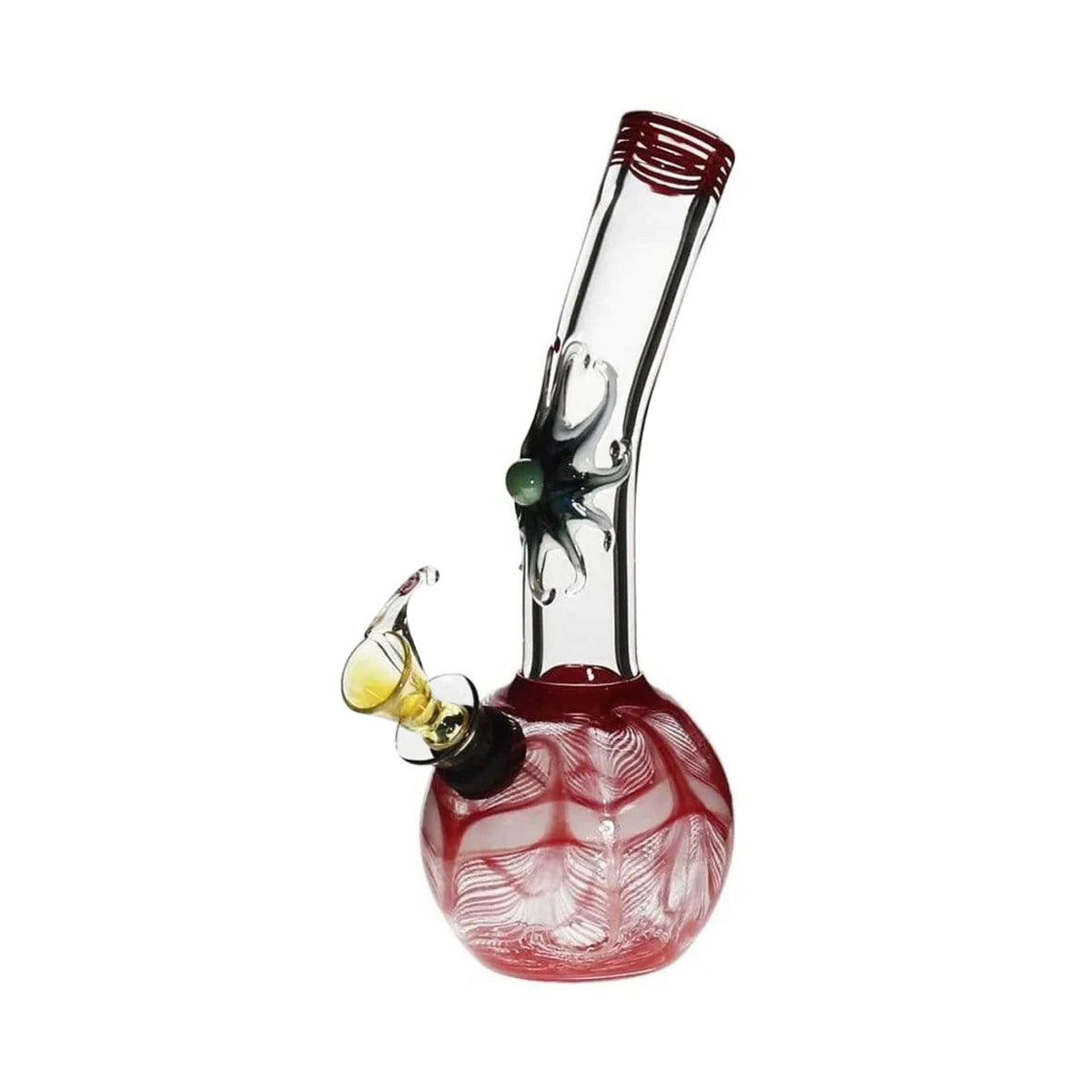 Wrap & Rake | Marble Sunburst Glass Water Pipe w/ Slider Bowl | 7" - Slide - Various Colors