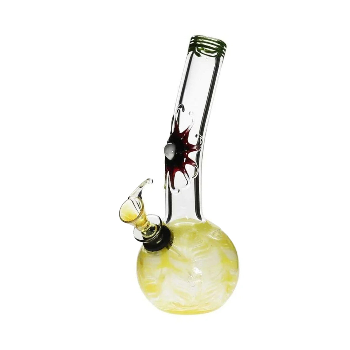 Wrap & Rake | Marble Sunburst Glass Water Pipe w/ Slider Bowl | 7" - Slide - Various Colors