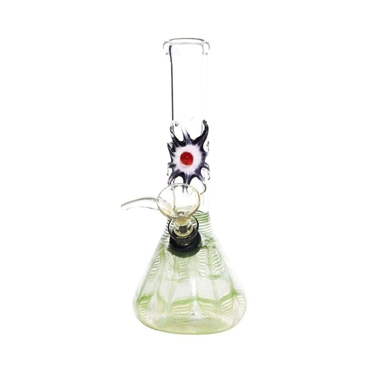 Wrap & Rake | Sunburst Eye Beaker Water Pipe w/ Silder Bowl | 7" - Slide - Various Colors