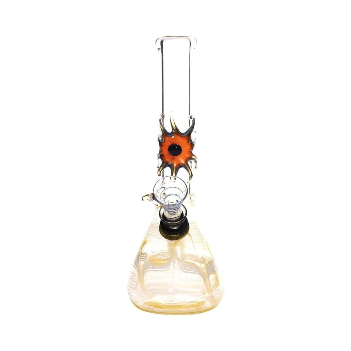 Wrap & Rake | Sunburst Eye Beaker Water Pipe w/ Silder Bowl | 7" - Slide - Various Colors