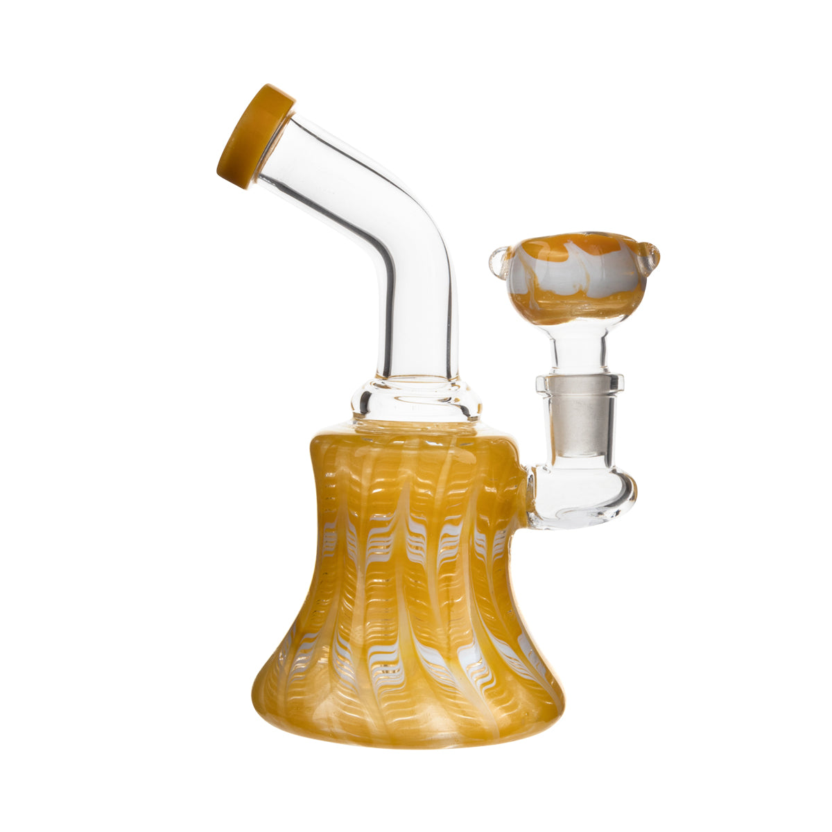 Wrap & Rake | Bent Neck Bell Bottom Water Pipe | 6" - 14mm - Various Colors