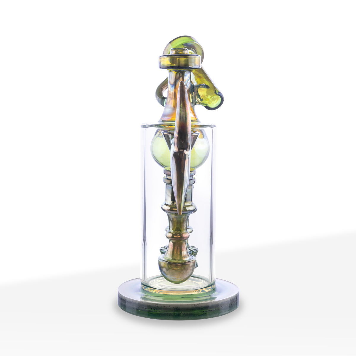 Water Pipe | Watercolor with Showerhead Percolator Water Pipe | 9" - Green