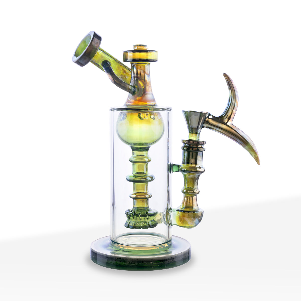 Water Pipe | Watercolor with Showerhead Percolator Water Pipe | 9" - Green