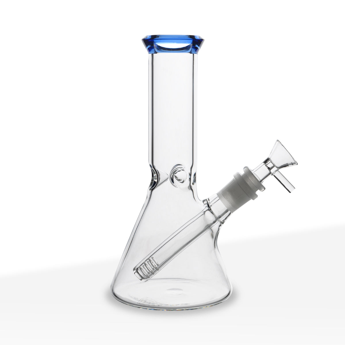 Water Pipe | 4mm Color Trim Beaker | 8.5" - Glass - Blue - Various Colors Biohazard Inc