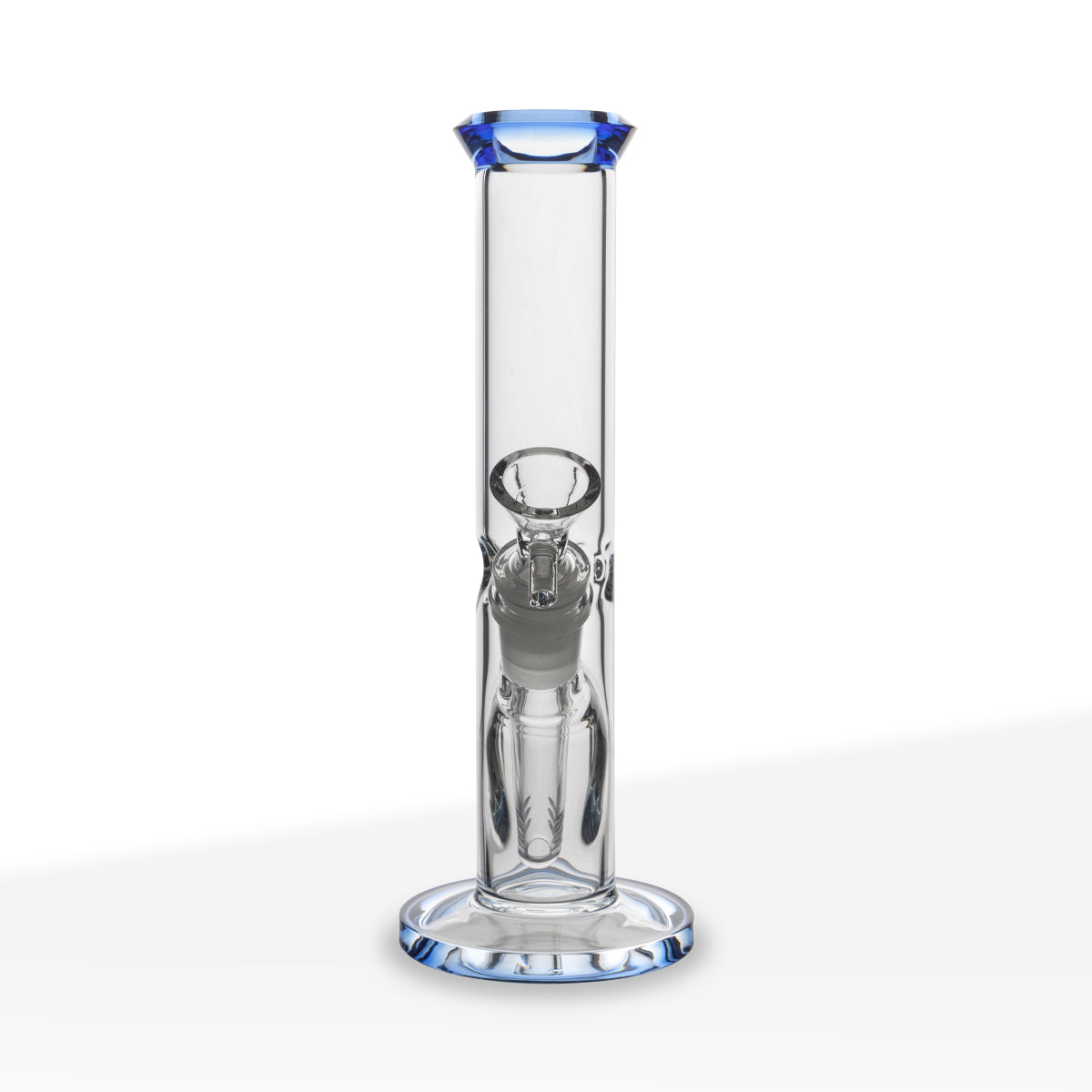 Water Pipe | 4mm Color Trim Straight | 9" - Blue - Glass - Various Colors Biohazard Inc