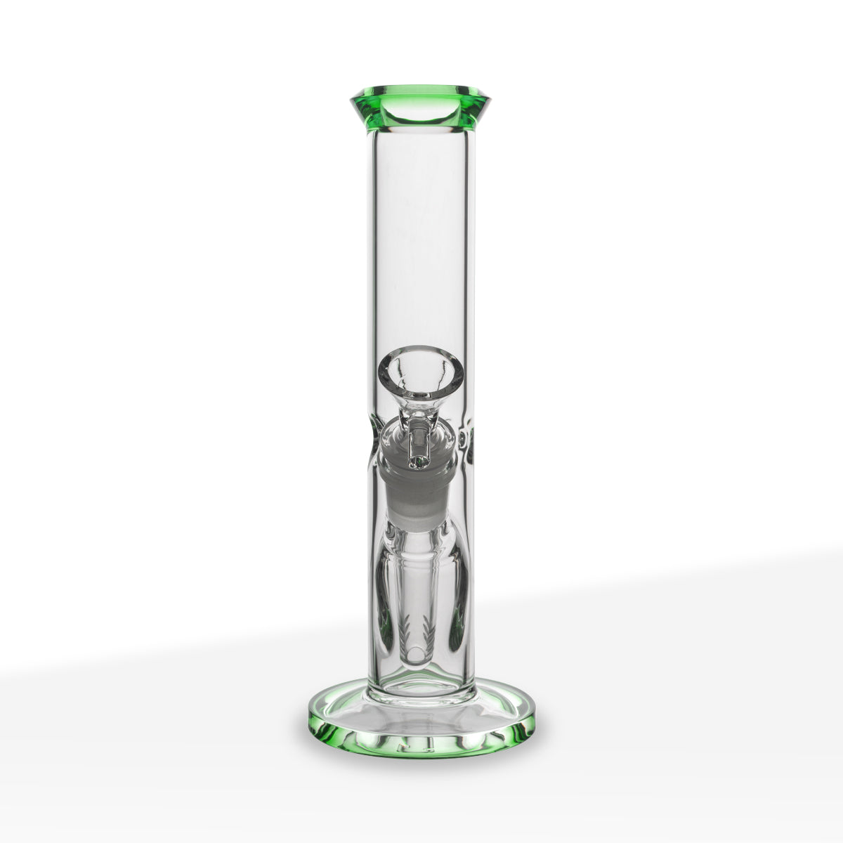 Water Pipe | 4mm Color Trim Straight | 9" - Green - Glass - Various Colors Biohazard Inc