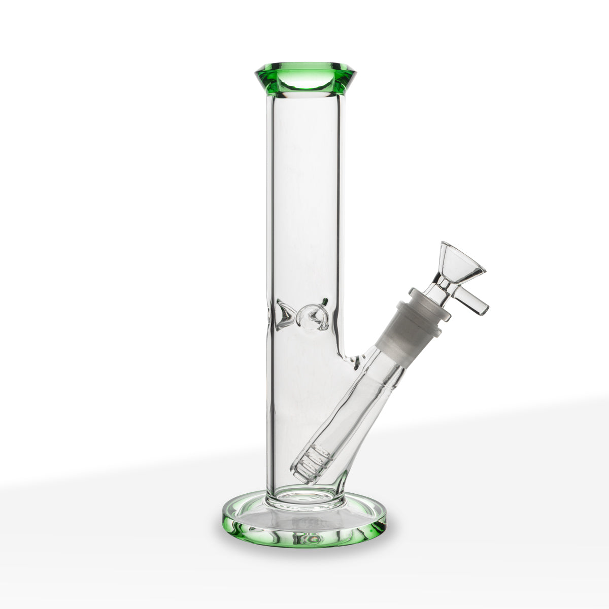 Water Pipe | 4mm Color Trim Straight | 9" - Green - Glass - Various Colors Biohazard Inc