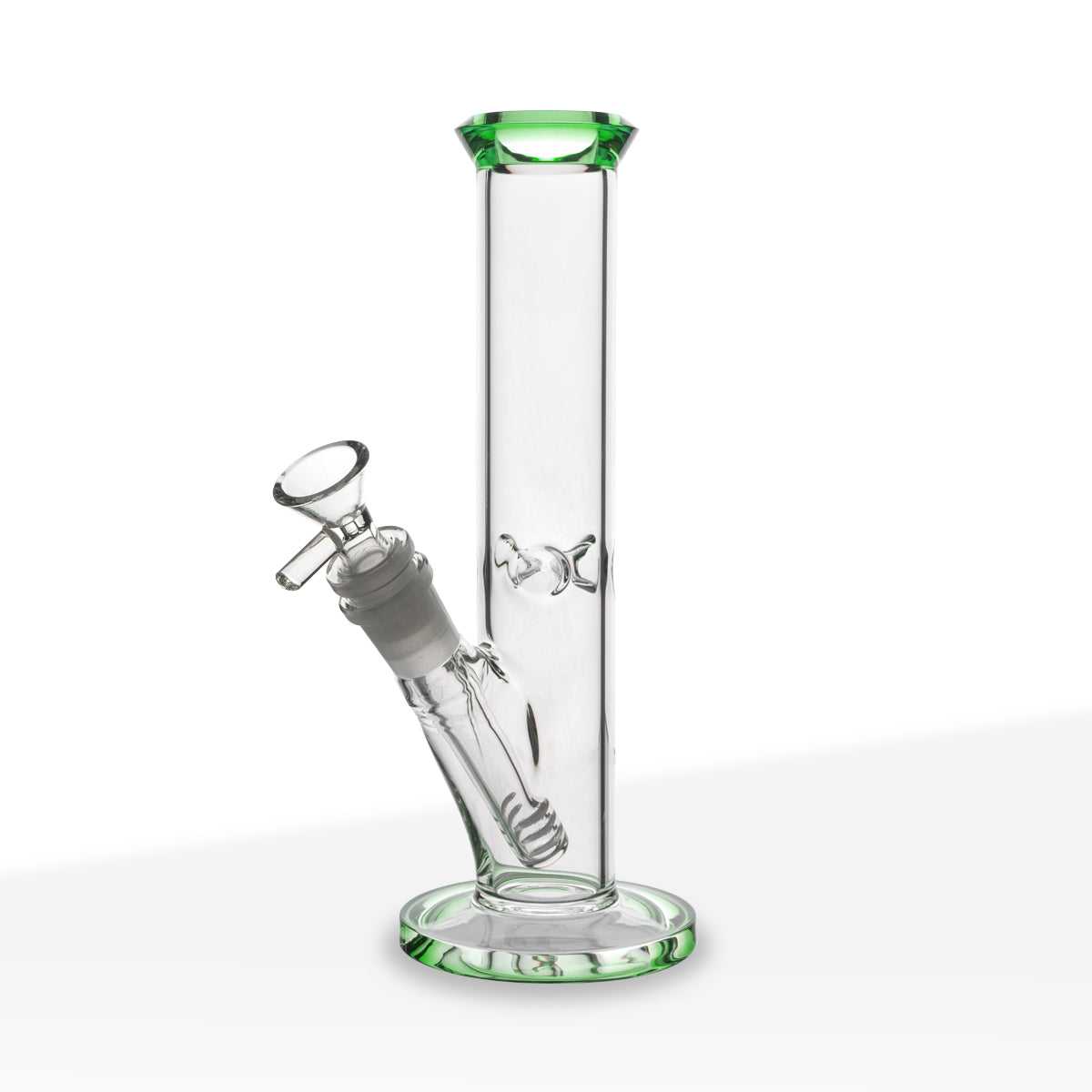 Water Pipe | 4mm Color Trim Straight | 9" - Green - Glass - Various Colors Biohazard Inc