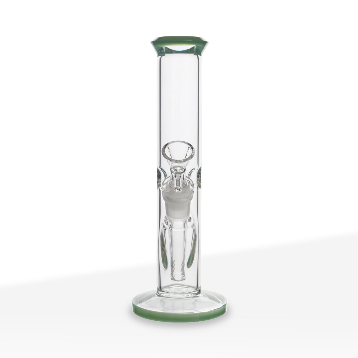 Water Pipe | 4mm Color Trim Straight | 9" - Jade Green - Glass - Various Colors Biohazard Inc