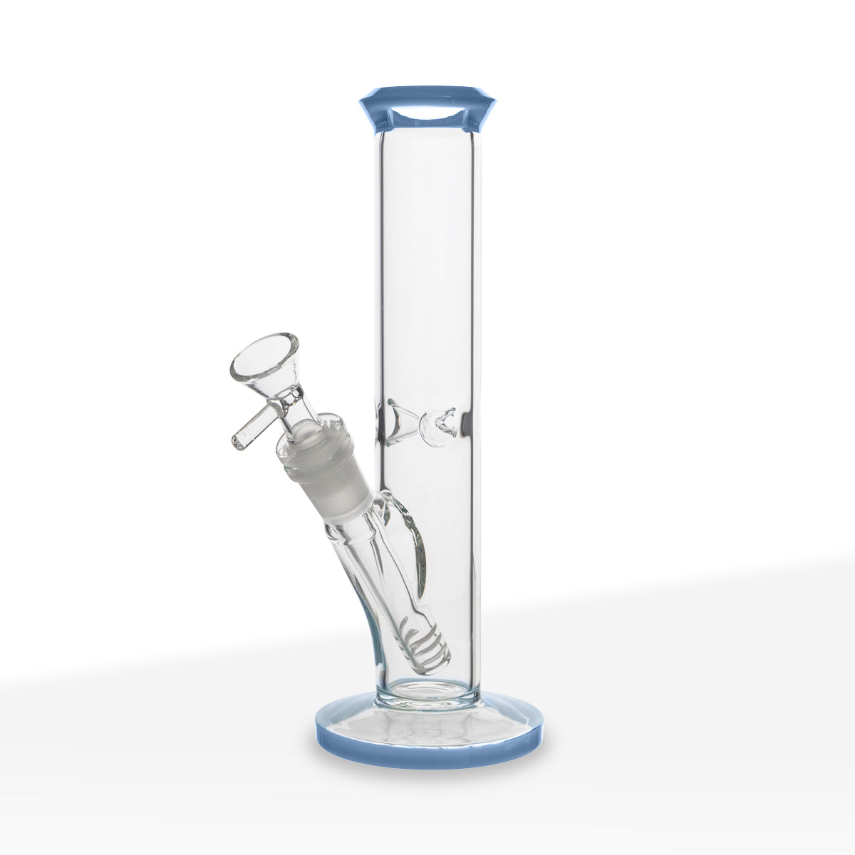 Water Pipe | 4mm Color Trim Straight | 9" - Milk Blue - Glass - Various Colors Biohazard Inc