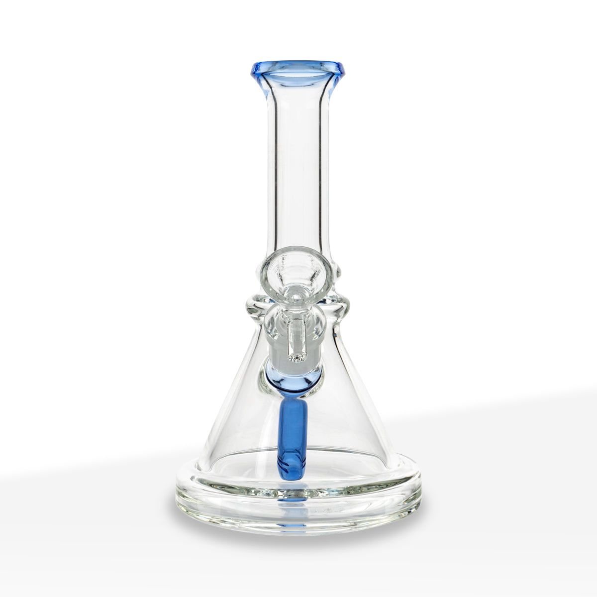 Water Pipe | Color Trim Beaker | 7" - Glass - Various Colors - Biohazard Inc - Blue