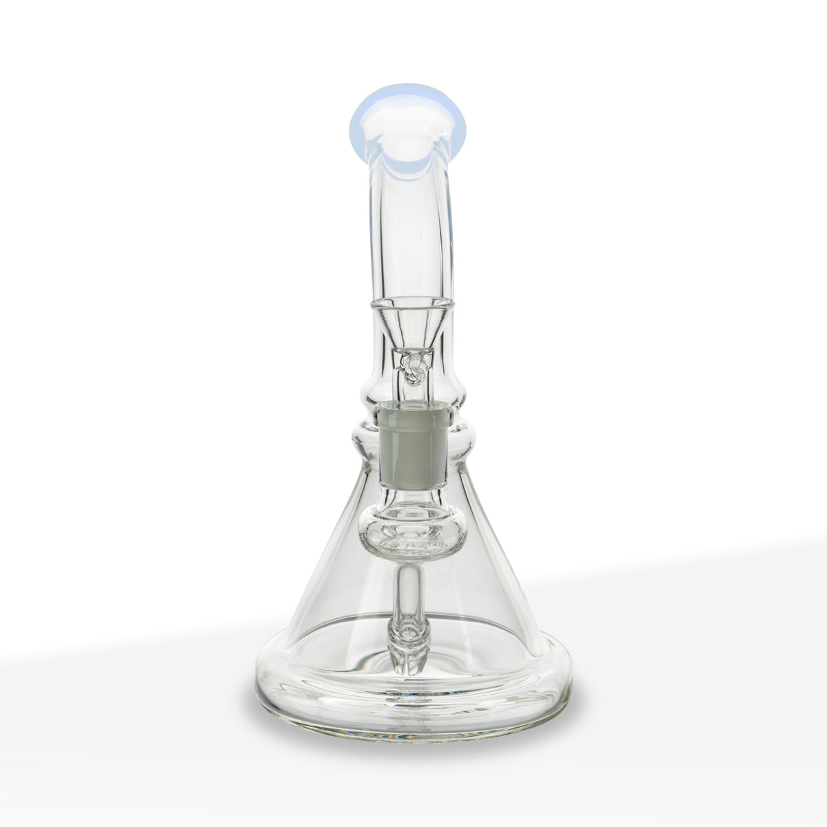 Water Pipe | Color Trim Beaker w/ Built-In Downstem | 7" - Glass - Assorted Colors - Biohazard Inc