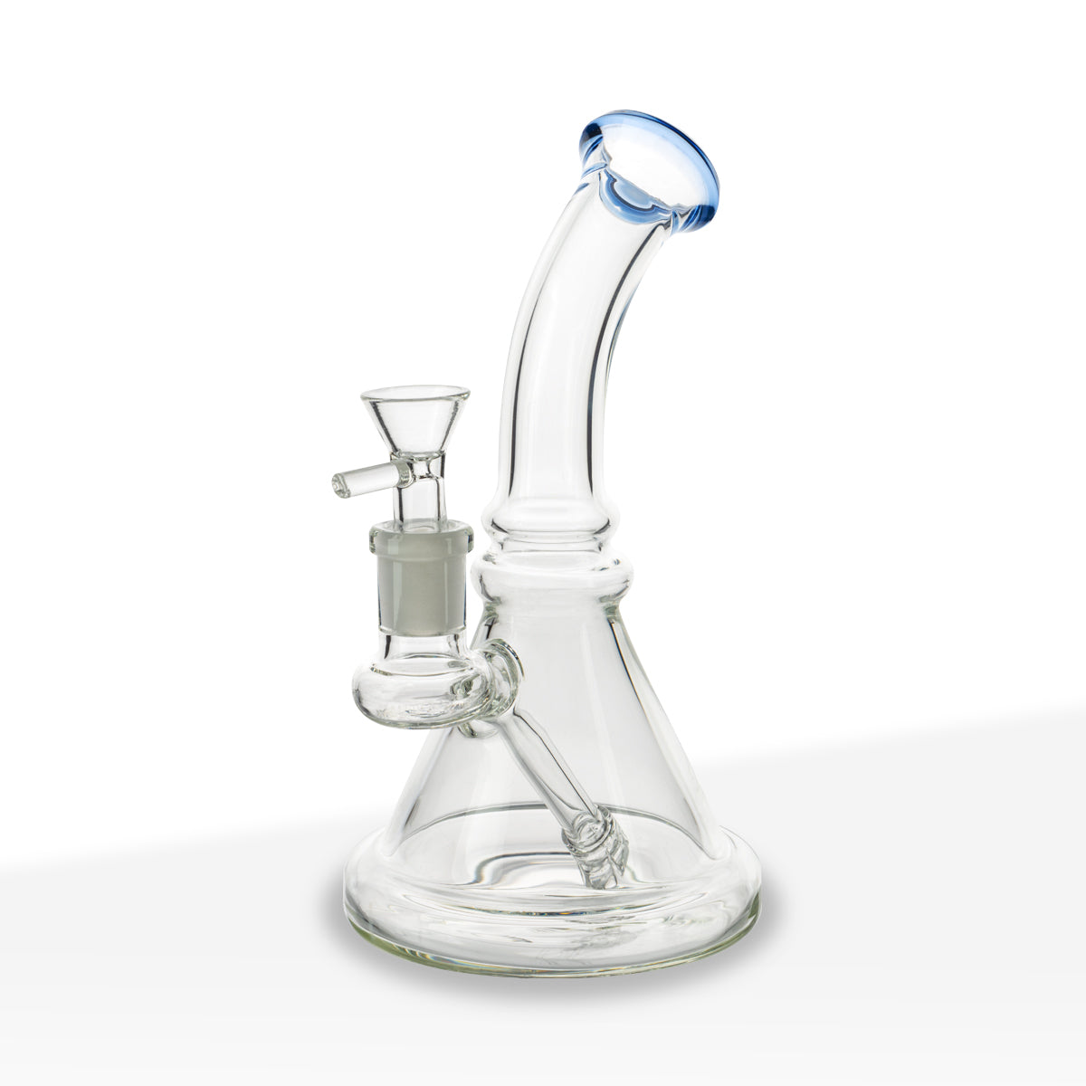 Water Pipe | Color Trim Beaker w/ Built-In Downstem | 7" - Glass - Assorted Colors - Biohazard Inc