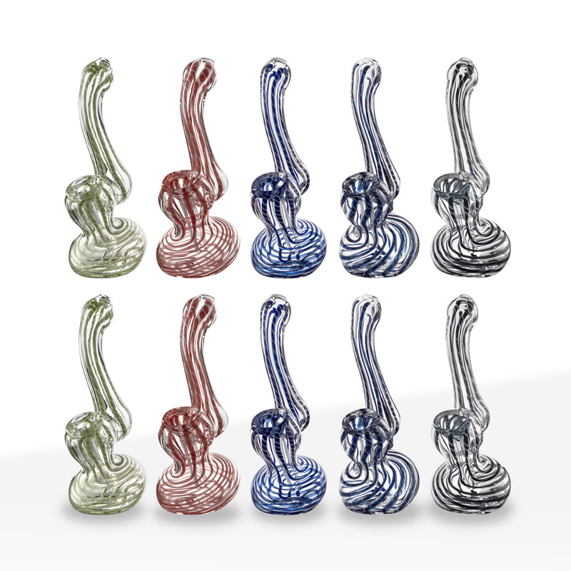 Bubbler | X-Mini Lattichino Glass Bubbler | 3-4" - Assorted Colors - 10 Count