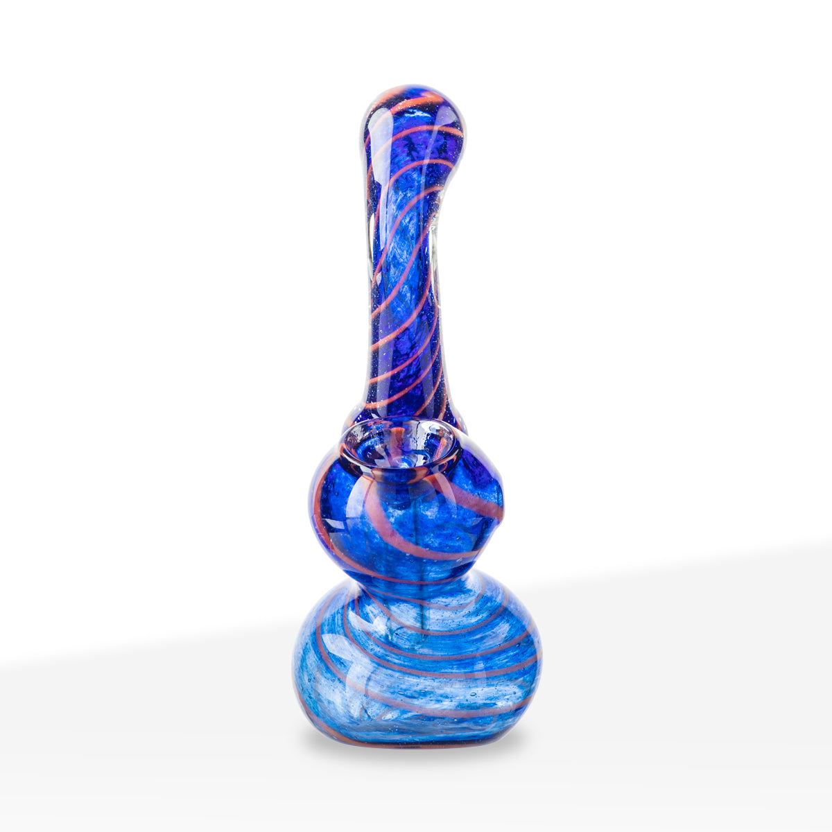 Bubbler | X-Mini Frit Striped Bubbler | 3" - Glass - Assorted Colors - Biohazard Inc