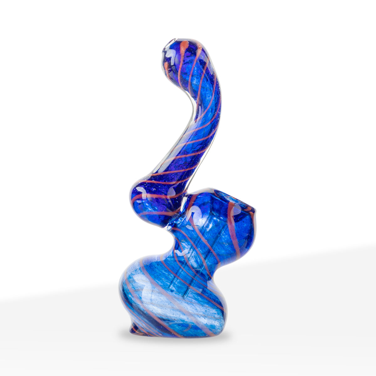 Bubbler | X-Mini Frit Striped Bubbler | 3" - Glass - Assorted Colors - Biohazard Inc