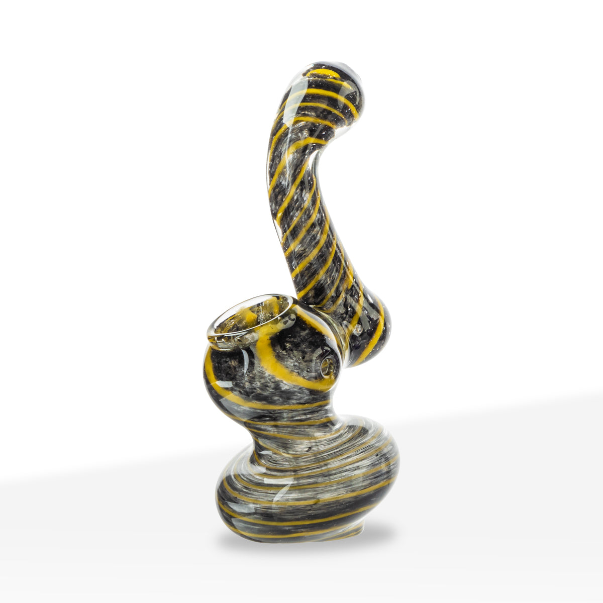 Bubbler | X-Mini Frit Striped Bubbler | 3" - Glass - Assorted Colors - Biohazard Inc