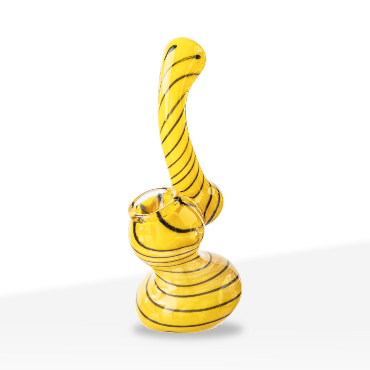 Bubbler | X-Mini Frit Striped Bubbler | 3" - Glass - Assorted Colors - Biohazard Inc